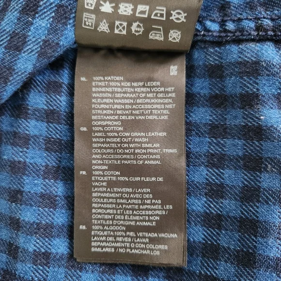 G-STAR RAW Landoh Blue Plaid Long-Sleeve Shirt L - Picture 11 of 16